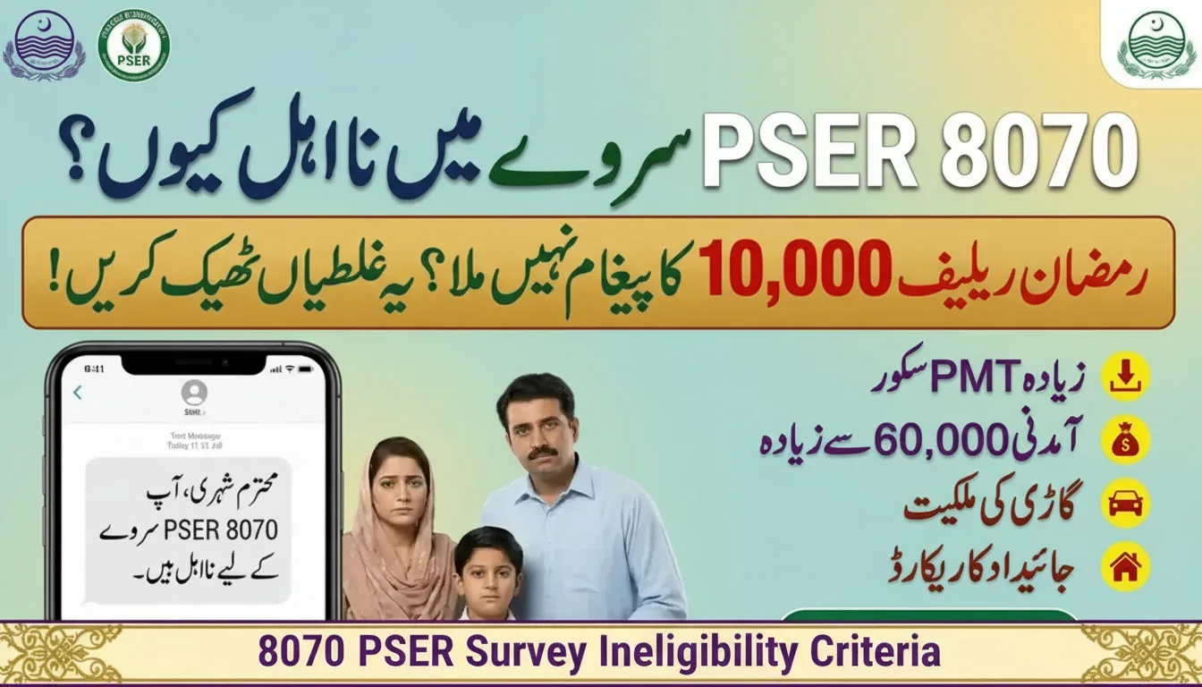 8070 PSER Survey Ineligibility Criteria For Ramzan Program 2026